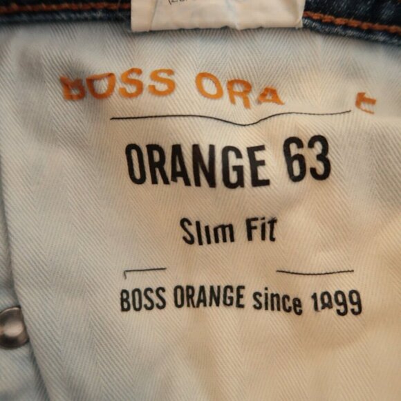 BOSS Hugo Boss Orange 63 Slim Fit Denim Jeans Distressed Men's Actual 32X33 - Picture 12 of 16